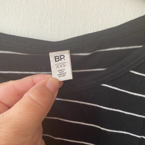 Nordstrom BP Long Sleeve T-shirt Womens XXS Black Striped - Picture 3 of 5